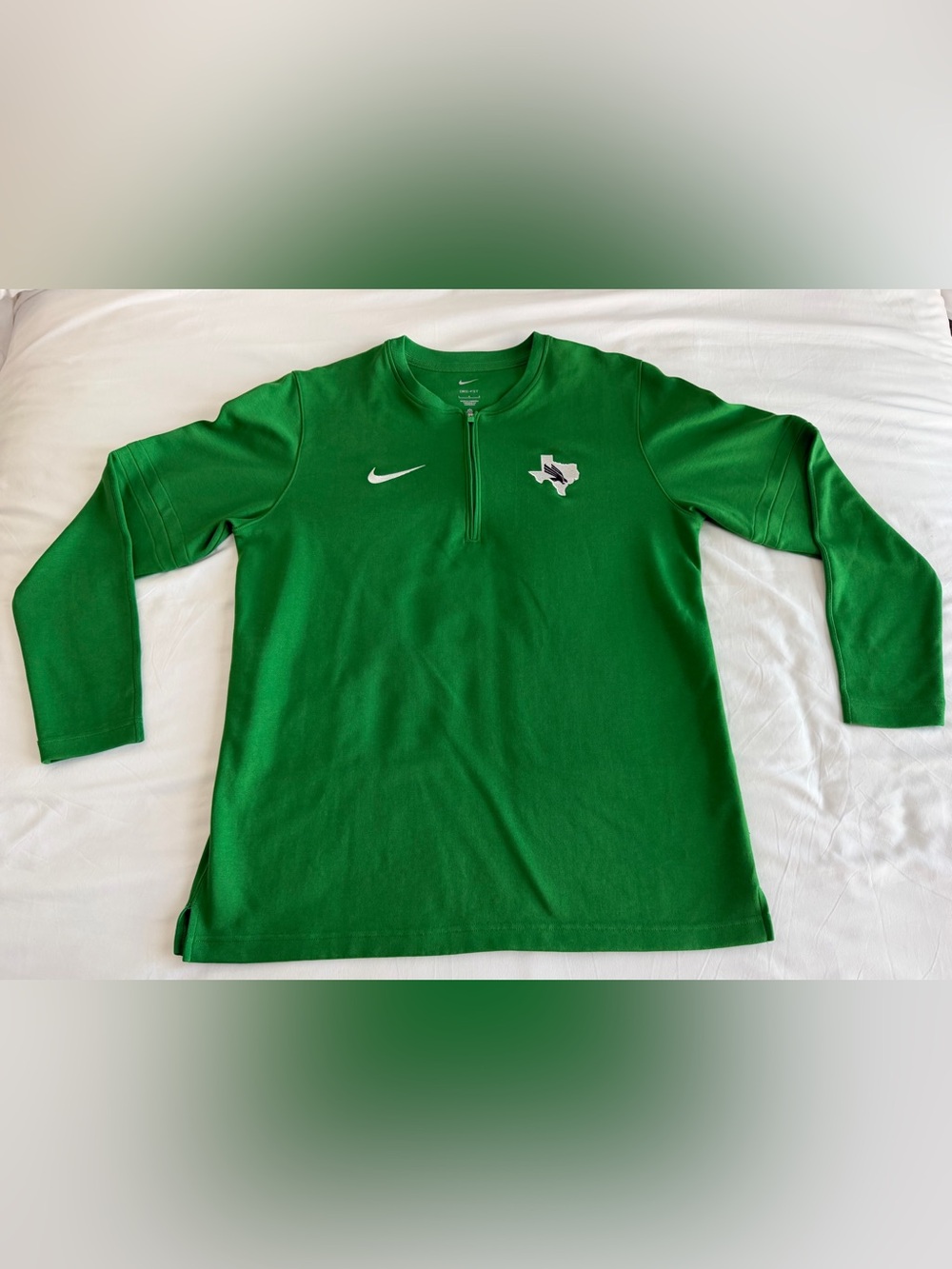 NWOT Nike Dri-Fit North Texas Mean Green 1/4 Zip Pullover Team Issue Sideline L